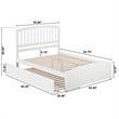 Richmond Queen Wood Platform Bed with Footboard  and Twin XL Trundle in White