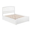 Richmond Queen Wood Platform Bed with Footboard  and Twin XL Trundle in White