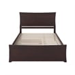 AFI Metro Solid Wood Queen Bed and Footboard with Twin XL Trundle in Espresso