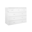 AFI Deerfield Full Solid Wood Modern Murphy Bed Chest with Mattress in White