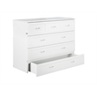 AFI Deerfield Full Solid Wood Modern Murphy Bed Chest with Mattress in White