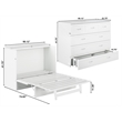 AFI Deerfield Full Solid Wood Modern Murphy Bed Chest with Mattress in White