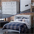 AFI Deerfield Full Solid Wood Modern Murphy Bed Chest with Mattress in White