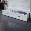 AFI Deerfield Full Solid Wood Modern Murphy Bed Chest with Mattress in White