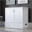 AFI Hamilton Twin XL Solid Wood Murphy Bed Chest with Built-In Charger in White