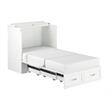 AFI Hamilton Twin XL Solid Wood Murphy Bed Chest with Built-In Charger in White