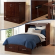 AFI Hamilton Twin XL Solid Wood Murphy Bed Chest with Built-In Charger in Walnut
