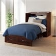 AFI Hamilton Twin XL Solid Wood Murphy Bed Chest with Built-In Charger in Walnut