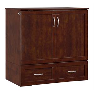 afi hamilton wood twin extra long murphy bed chest in walnut