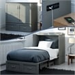 AFI Hamilton Twin XL Solid Wood Murphy Bed Chest with Built-In Charger in Gray