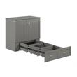 AFI Hamilton Twin XL Solid Wood Murphy Bed Chest with Built-In Charger in Gray