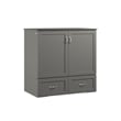 AFI Hamilton Twin XL Solid Wood Murphy Bed Chest with Built-In Charger in Gray