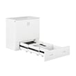 Southampton Twin XL Wood Murphy Bed Chest w Mattress & Built-in Charger in White