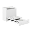 Southampton Twin XL Wood Murphy Bed Chest w Mattress & Built-in Charger in White