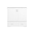 Southampton Twin XL Wood Murphy Bed Chest w Mattress & Built-in Charger in White