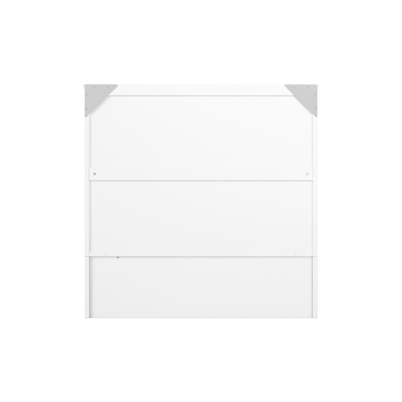 Southampton Twin XL Wood Murphy Bed Chest w Mattress & Built-in Charger in White