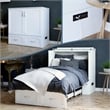 Southampton Twin XL Wood Murphy Bed Chest w Mattress & Built-in Charger in White