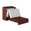 Southampton Twin XL Wood Murphy Bed Chest w Mattress and Built-in Charger Walnut