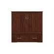 Southampton Twin XL Wood Murphy Bed Chest w Mattress and Built-in Charger Walnut