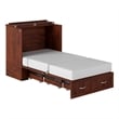 Southampton Twin XL Wood Murphy Bed Chest w Mattress and Built-in Charger Walnut