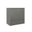 Southampton Twin XL Wood Murphy Bed Chest w/ Mattress & Built-in Charger in Gray