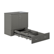 Southampton Twin XL Wood Murphy Bed Chest w/ Mattress & Built-in Charger in Gray