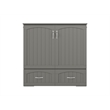 Southampton Twin XL Wood Murphy Bed Chest w/ Mattress & Built-in Charger in Gray