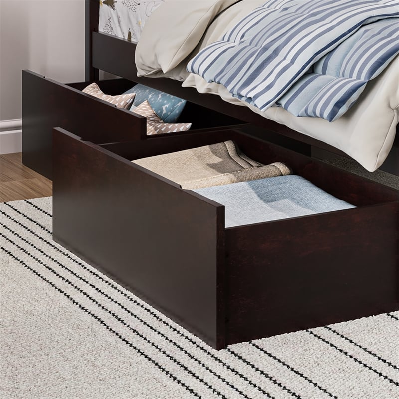 AFI Urban Twin Full Solid Wood Bed Drawers in Espresso (Set of 2)