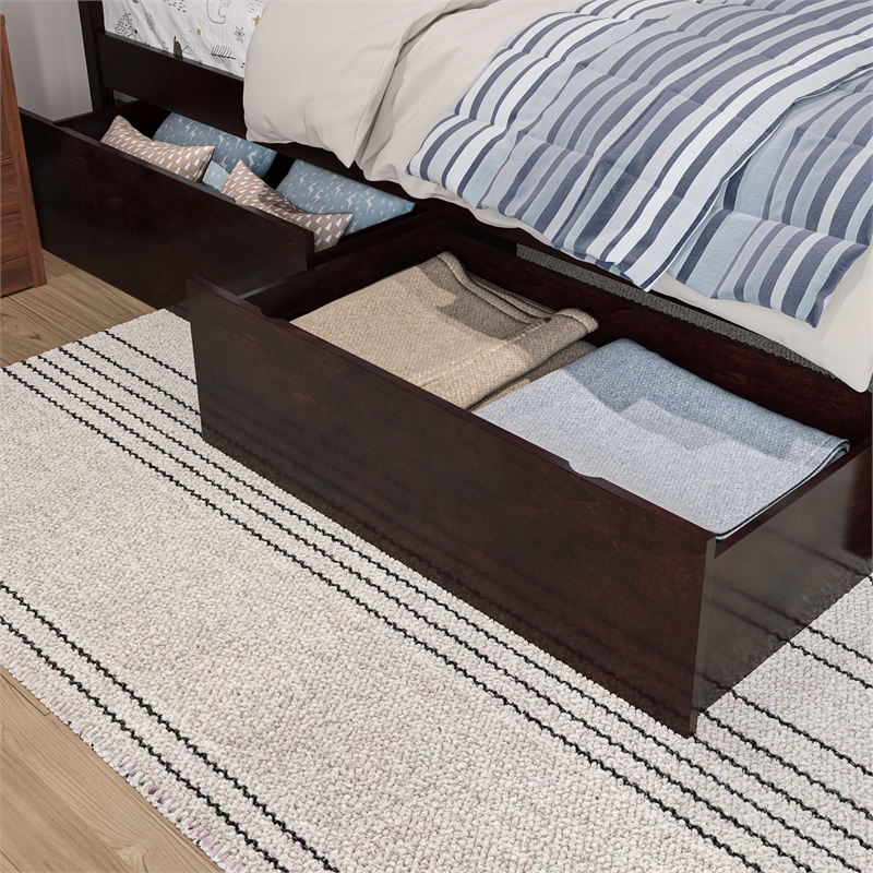 AFI Urban Twin Full Solid Wood Bed Drawers in Espresso (Set of 2)
