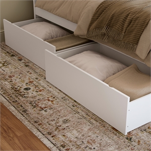 AFI Urban Queen King Solid Wood Bed Drawer in White (Set of 2)
