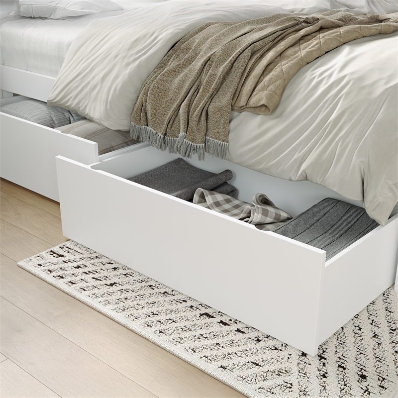 AFI Urban Queen King Solid Wood Bed Drawer in White (Set of 2)