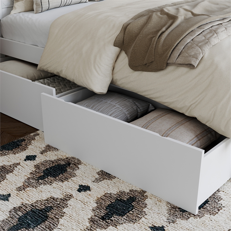 AFI Urban Queen King Solid Wood Bed Drawer in White (Set of 2)