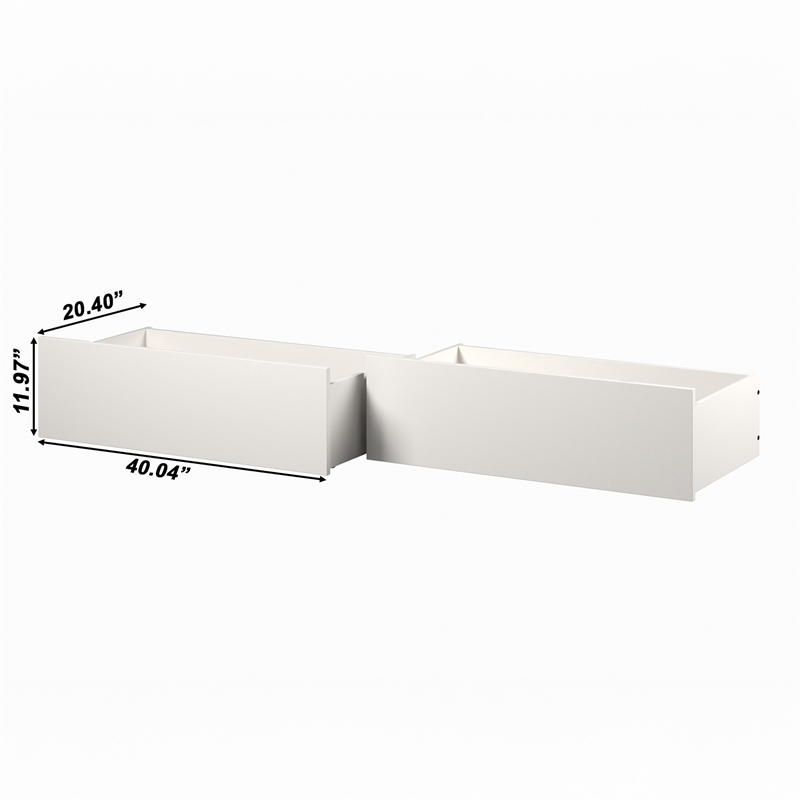 AFI Urban Queen King Solid Wood Bed Drawer in White (Set of 2)