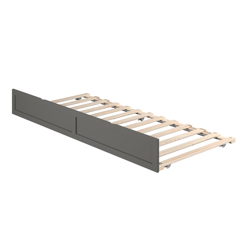 AFI Twin XL Contemporary Solid Wood Contemporary Trundle in Gray