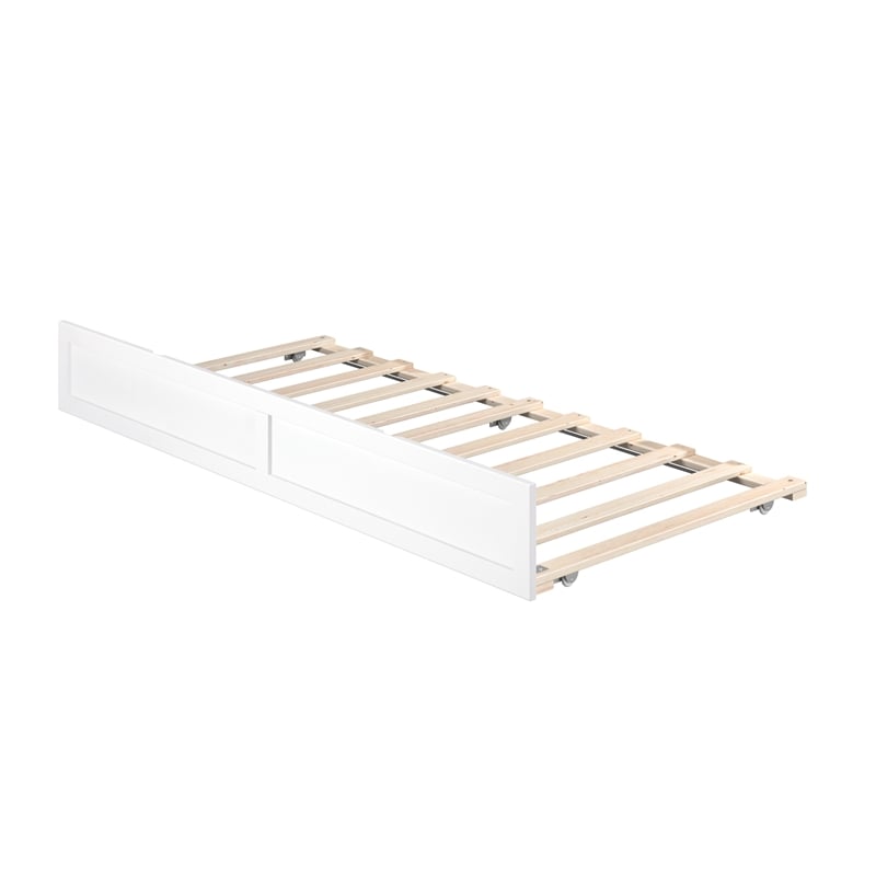 AFI Twin Sized Solid Wood Modern Trundle in White