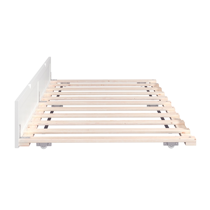 AFI Twin Sized Solid Wood Modern Trundle in White