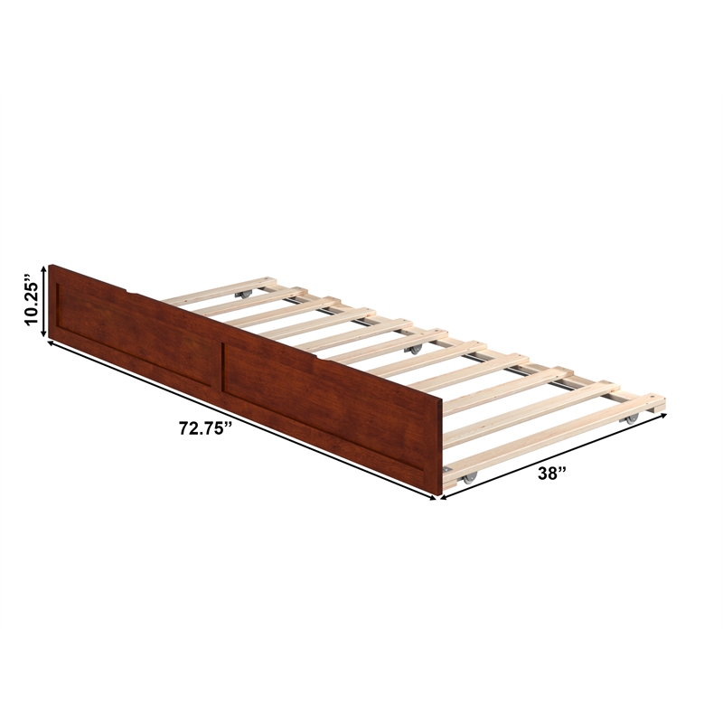 AFI Urban Solid Wood Twin Size Modern Panel Trundle in Walnut