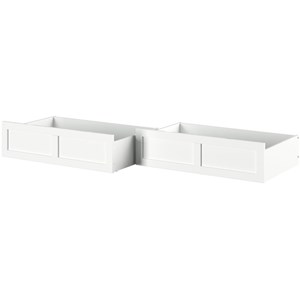 AFI Twin/Full Solid Wood Transitional Bed Drawers in White (Set of 2)