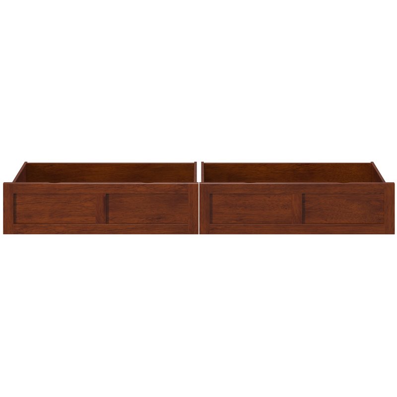 AFI Twin-Full Solid Wood Bed Drawer in Antique Walnut (Set of 2)
