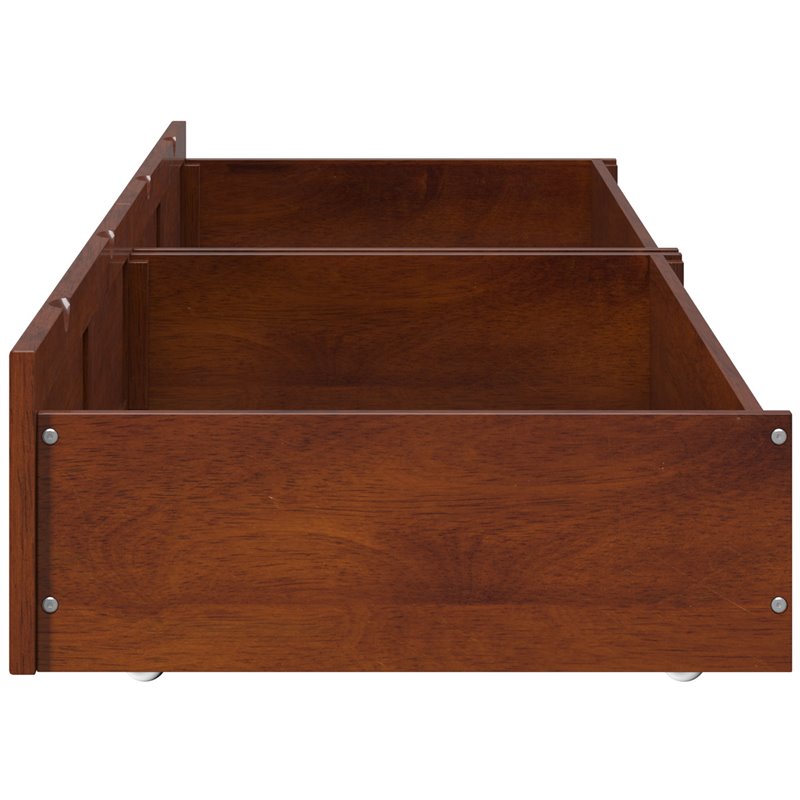 AFI Twin-Full Solid Wood Bed Drawer in Antique Walnut (Set of 2)