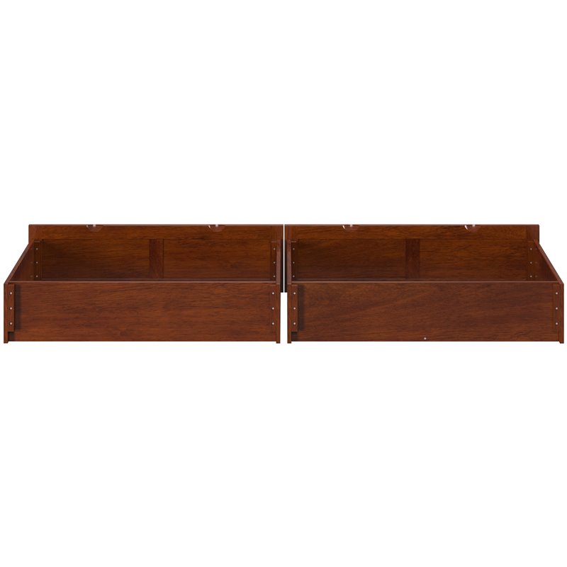 AFI Twin-Full Solid Wood Bed Drawer in Antique Walnut (Set of 2)