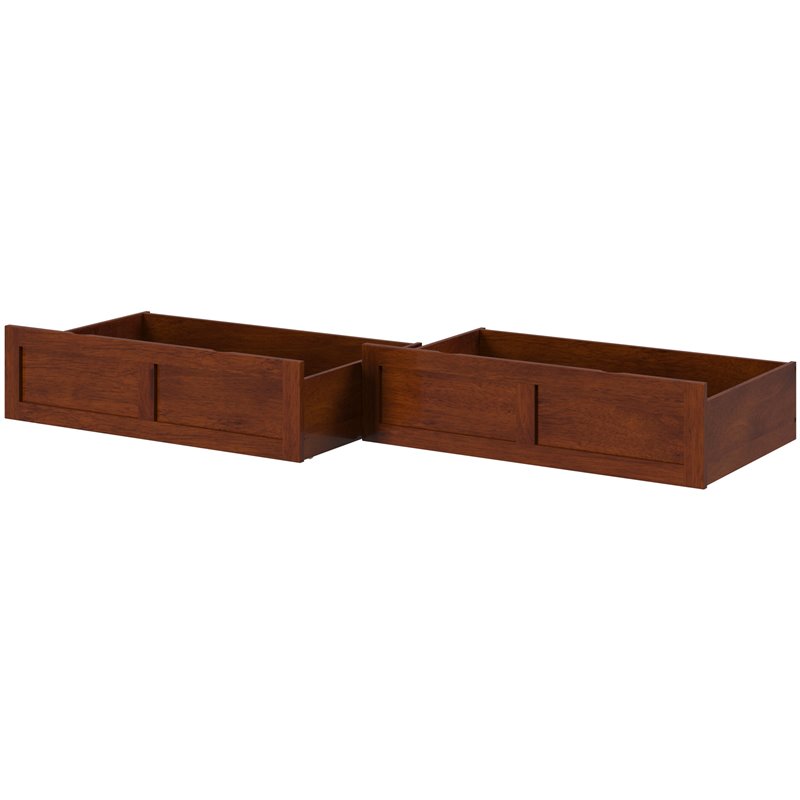 AFI Twin-Full Solid Wood Bed Drawer in Antique Walnut (Set of 2)