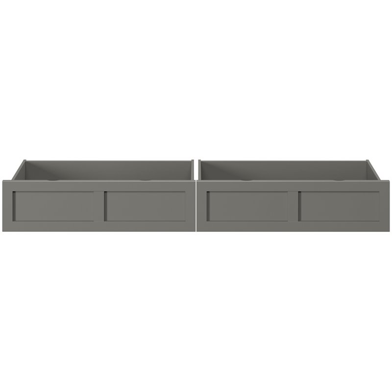 AFI Twin/Full Solid Wood Contemporary Bed Drawer in Gray (Set of 2)
