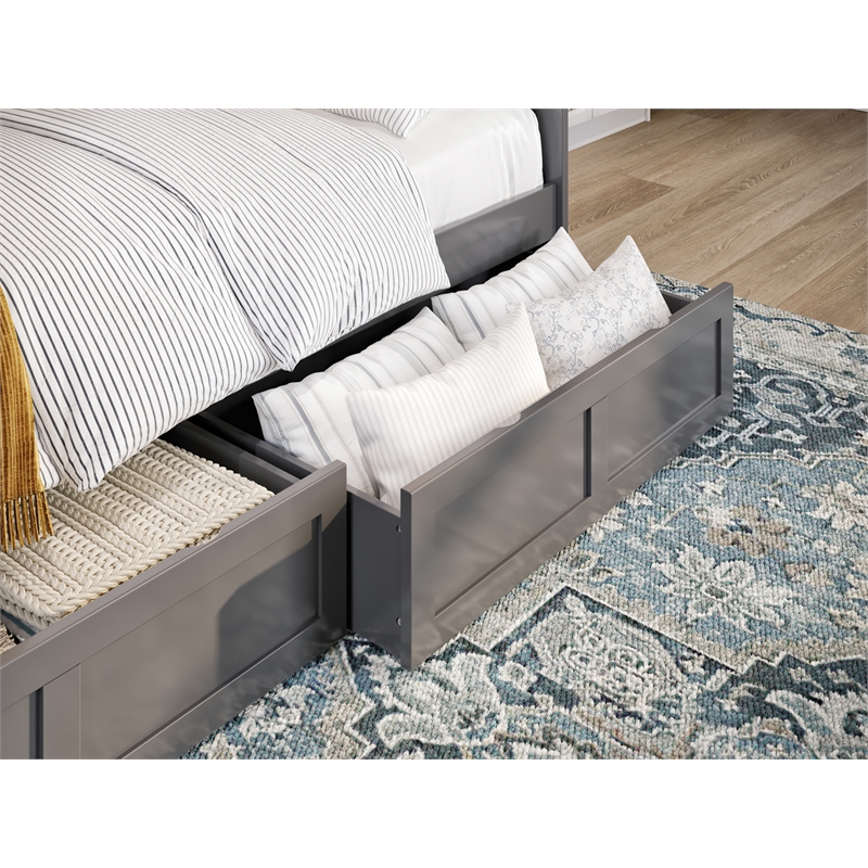AFI Twin/Full Solid Wood Contemporary Bed Drawer in Gray (Set of 2)