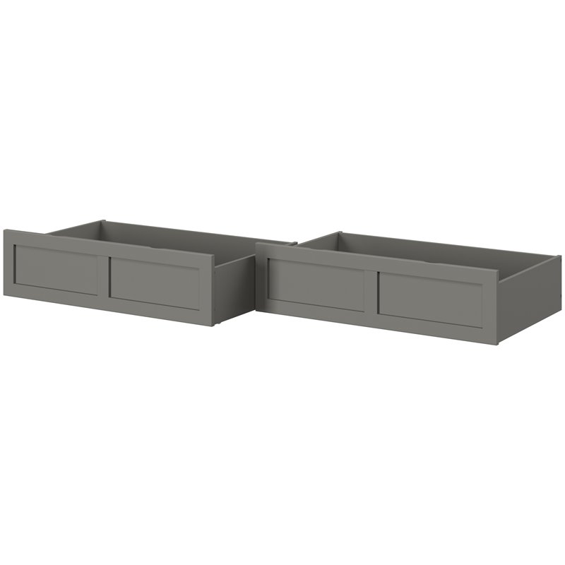 AFI Twin/Full Solid Wood Contemporary Bed Drawer in Gray (Set of 2)