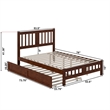 AFI Tahoe Wood Full Platform Bed with Footboard and Twin Trundle in Walnut
