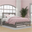 AFI Tahoe Wood Full Platform Bed with Footboard and Twin Trundle in Grey