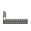 AFI Tahoe Wood Full Platform Bed with Footboard and Twin Trundle in Grey