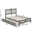 AFI Tahoe Wood Full Platform Bed with Footboard and Twin Trundle in Grey