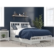 AFI Tahoe Wood Full Platform Bed with Footboard and 2 Drawers in White
